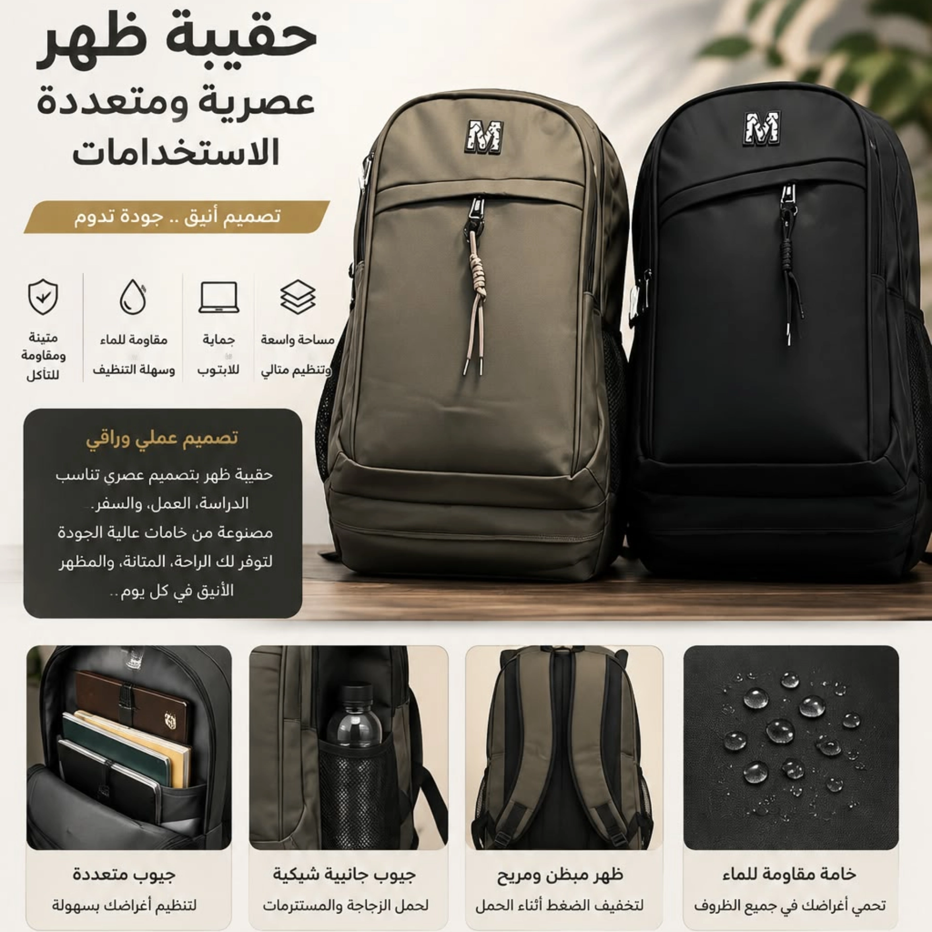 حقيبة ظهر مشمع 