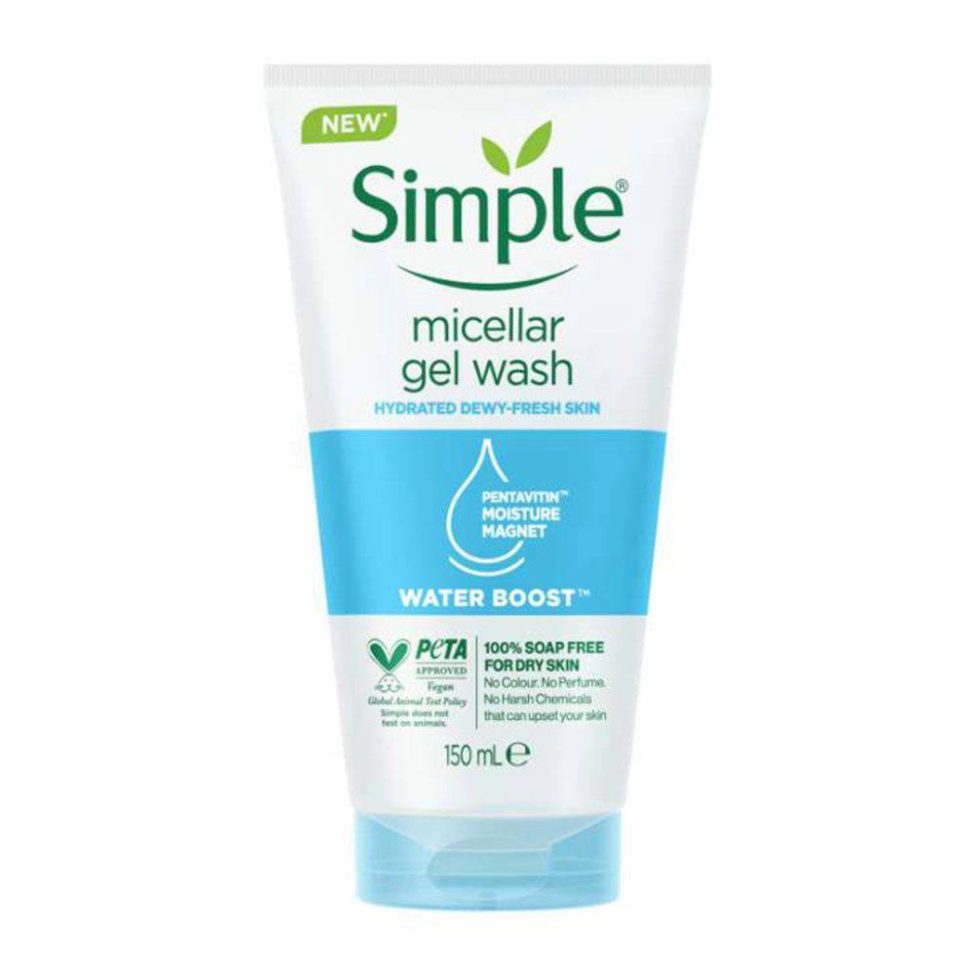 Simple water boost micellar gel wash