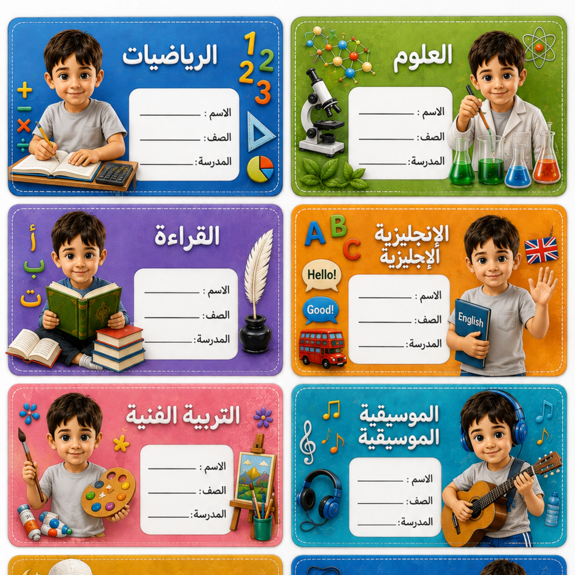 صنع ملصقات تعريفية للاطفال  3