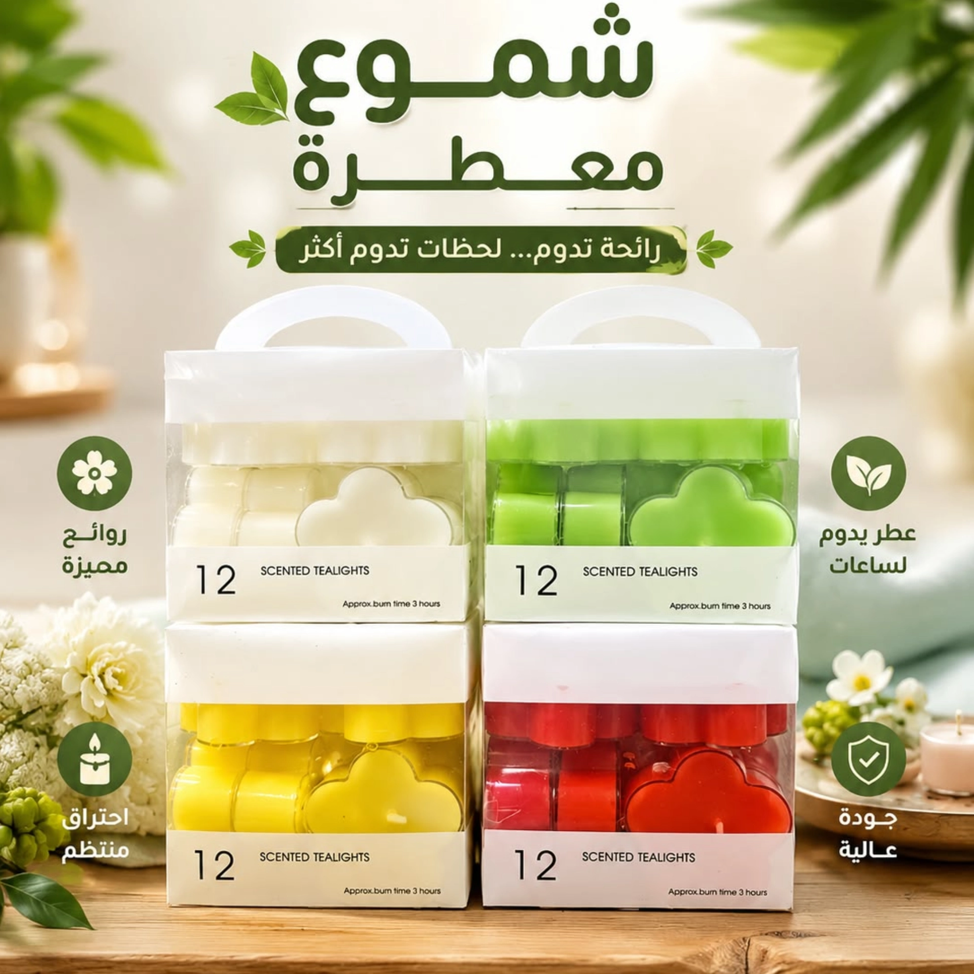 سيت شمع 12 قطعة معطر